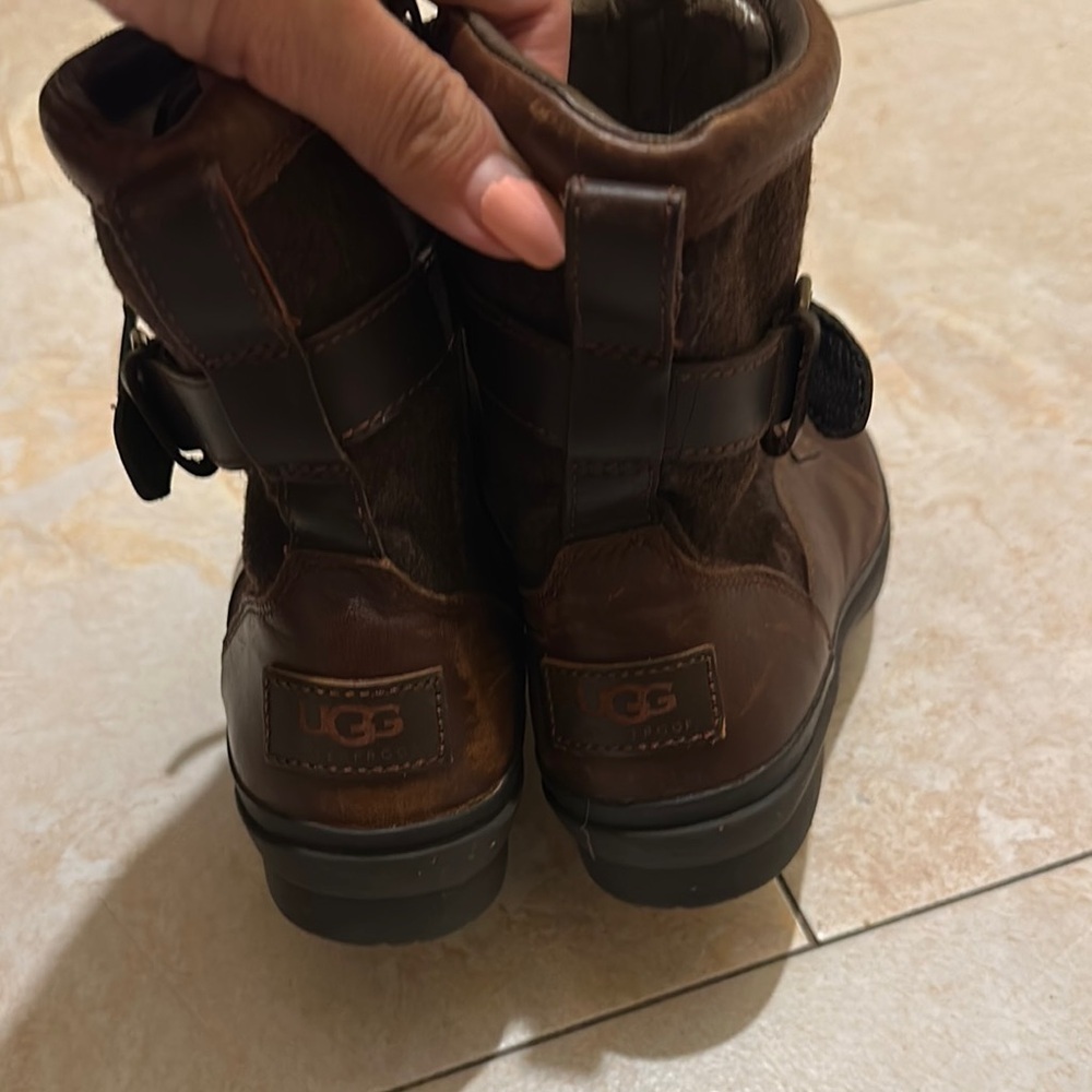 UGG Dark Brown Leather Boots - Picture 2 of 8